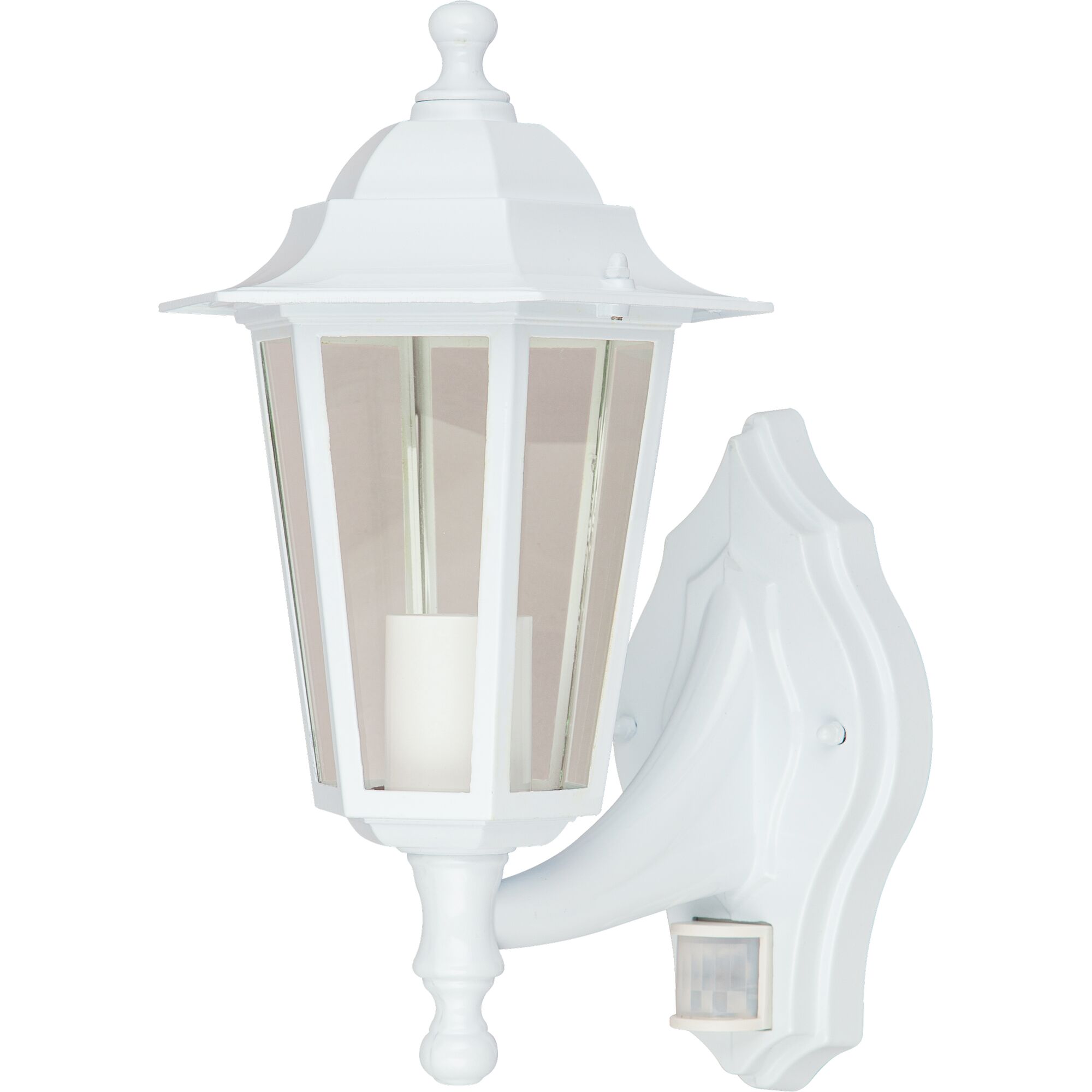 Weiße Außenwandleuchte Heidelberg mit Bewegungsmelder