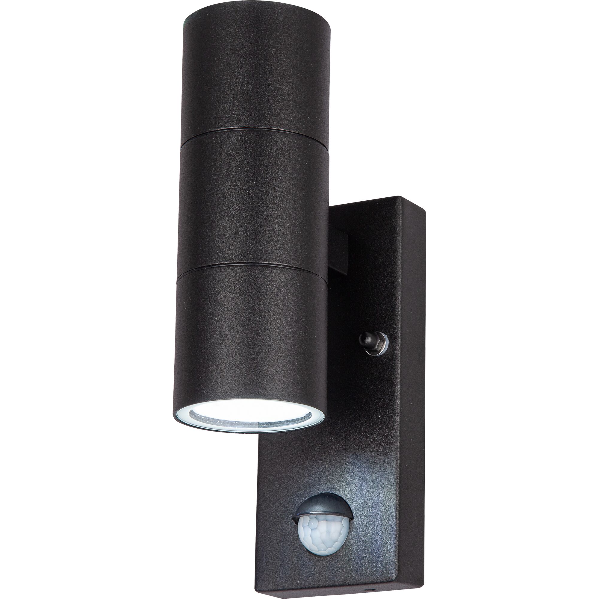 Schwarze Außenwandleuchte Delhi mit Bewegungsmelder