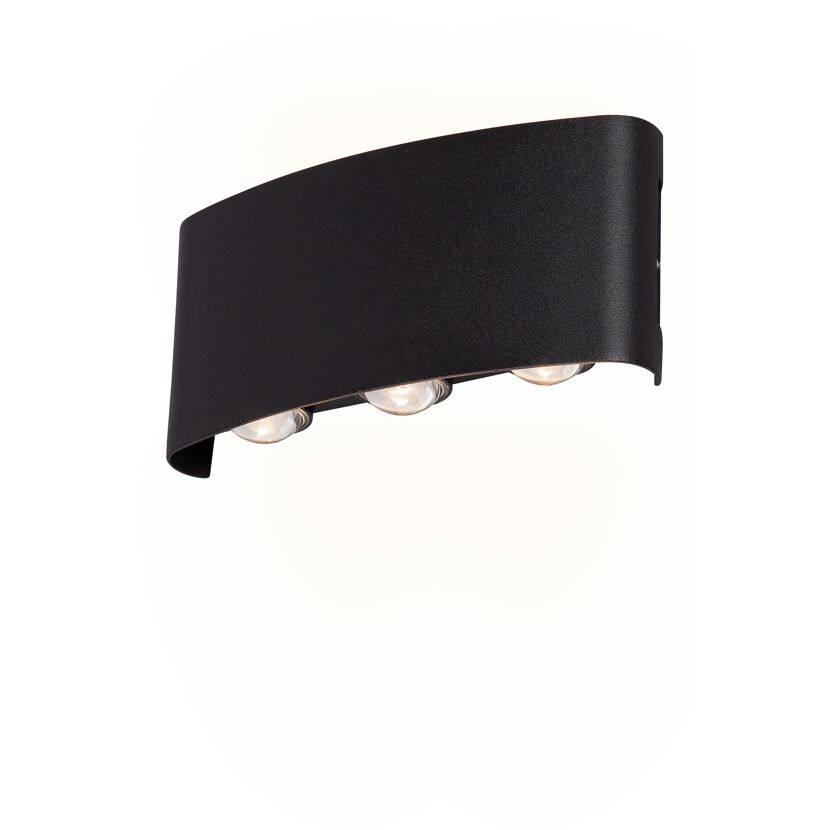 LED-Außenwandleuchte 'Toronto' schwarz halbrund 4 x 17 x 8 cm