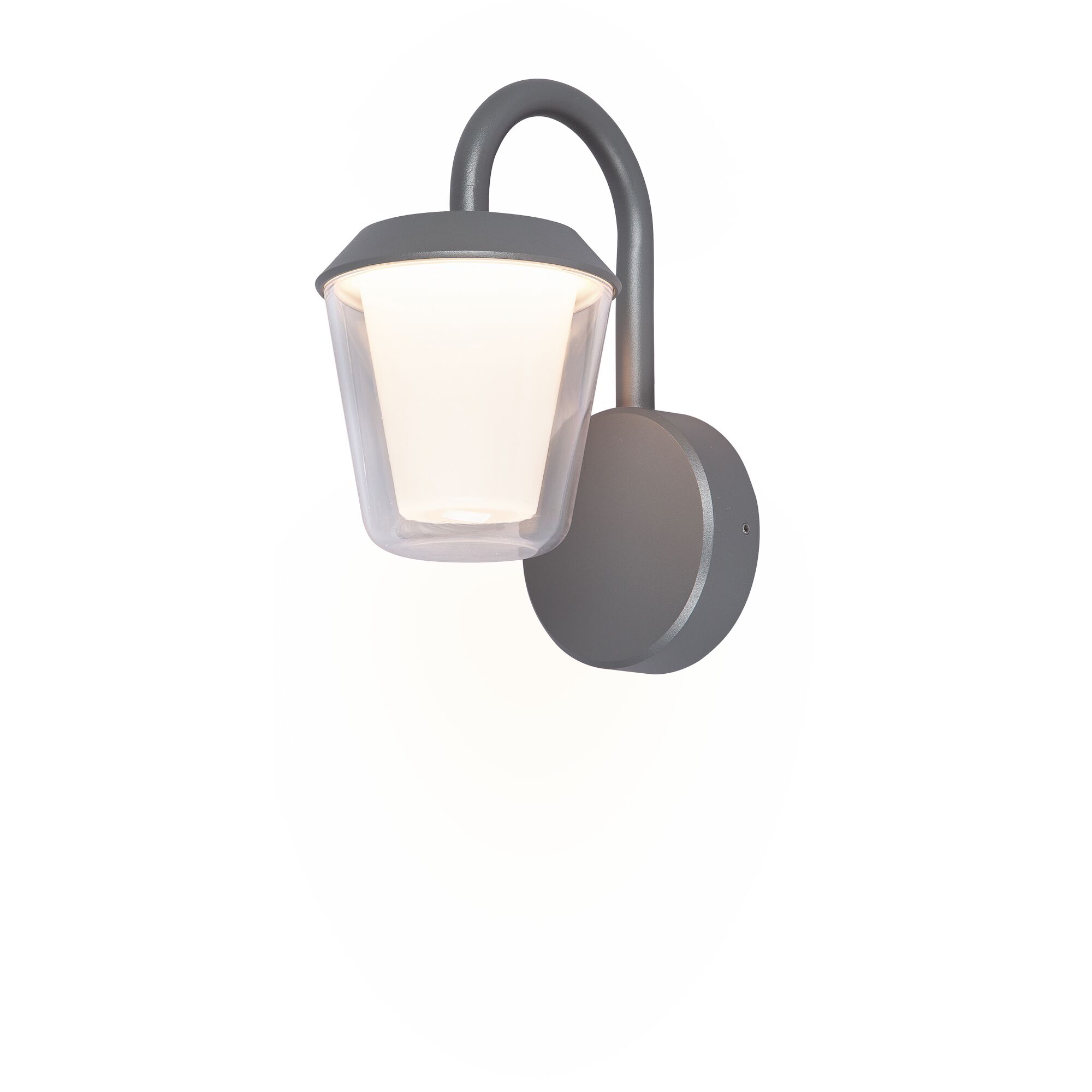 Graue LED-Außenwandleuchte Porto
