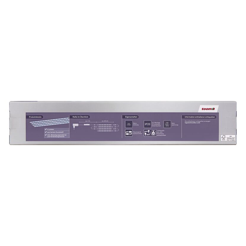 LED-Profilschienen weiß 4 Stück à 40 cm