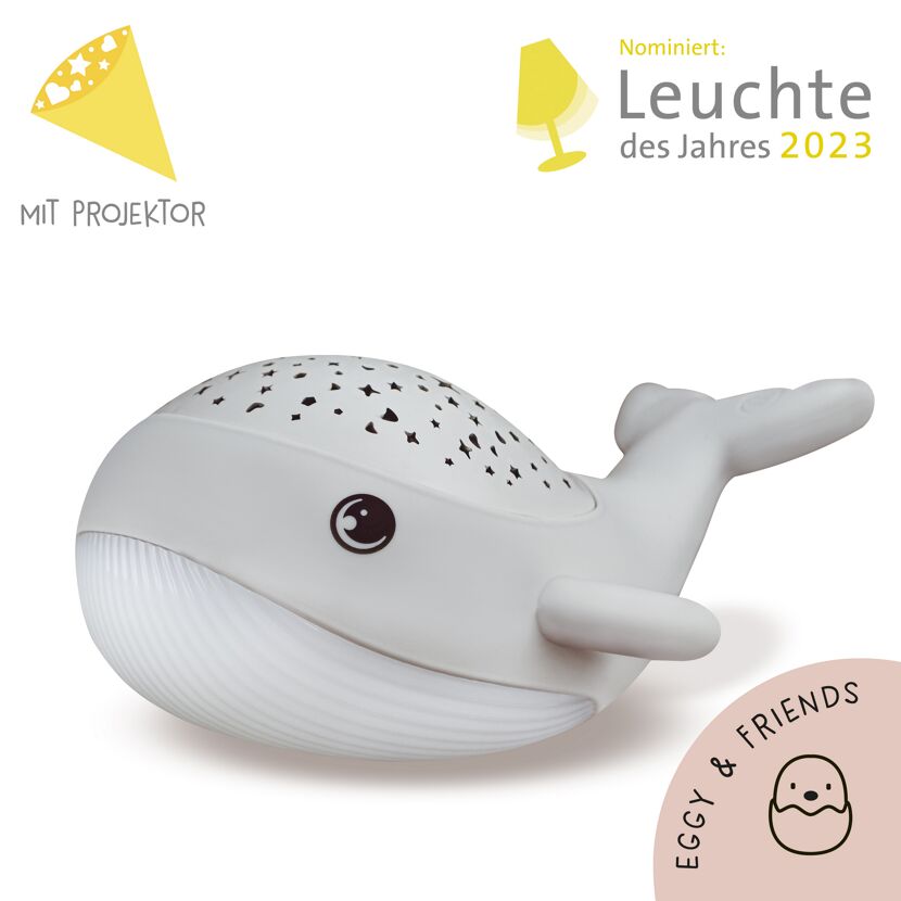 Nachtlicht 'Willy Whale' 1,5 W 3000 K + RGB-Sternenprojektor