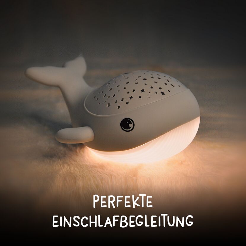 Nachtlicht 'Willy Whale' 1,5 W 3000 K + RGB-Sternenprojektor