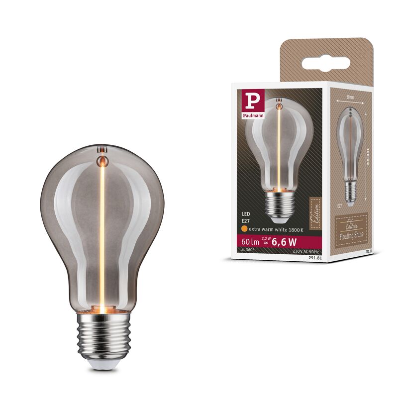 LED-Birne 'Floating Shine' AGL E27 2,2 W Rauchglas