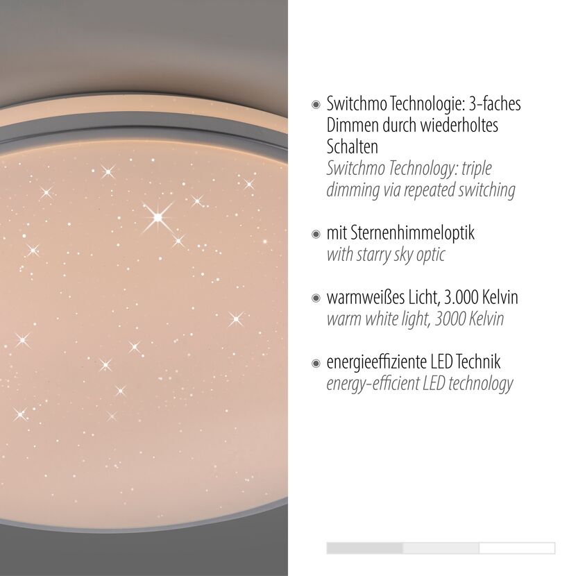 LED-Deckenleuchte 'Kyle' weiß/silber Ø 49 cm