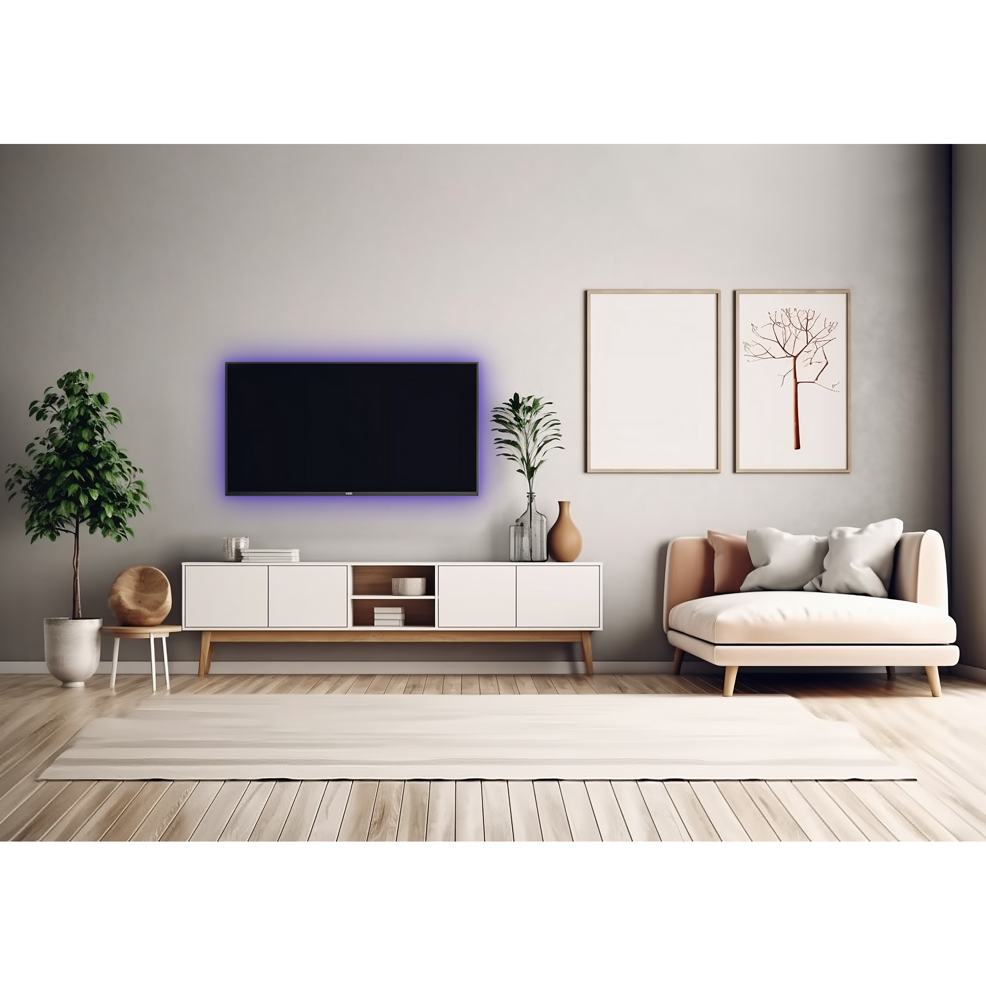 LED-Profilschienen weiß mit 2 Schienen a´40 cm, Farbwechsel dimmbar