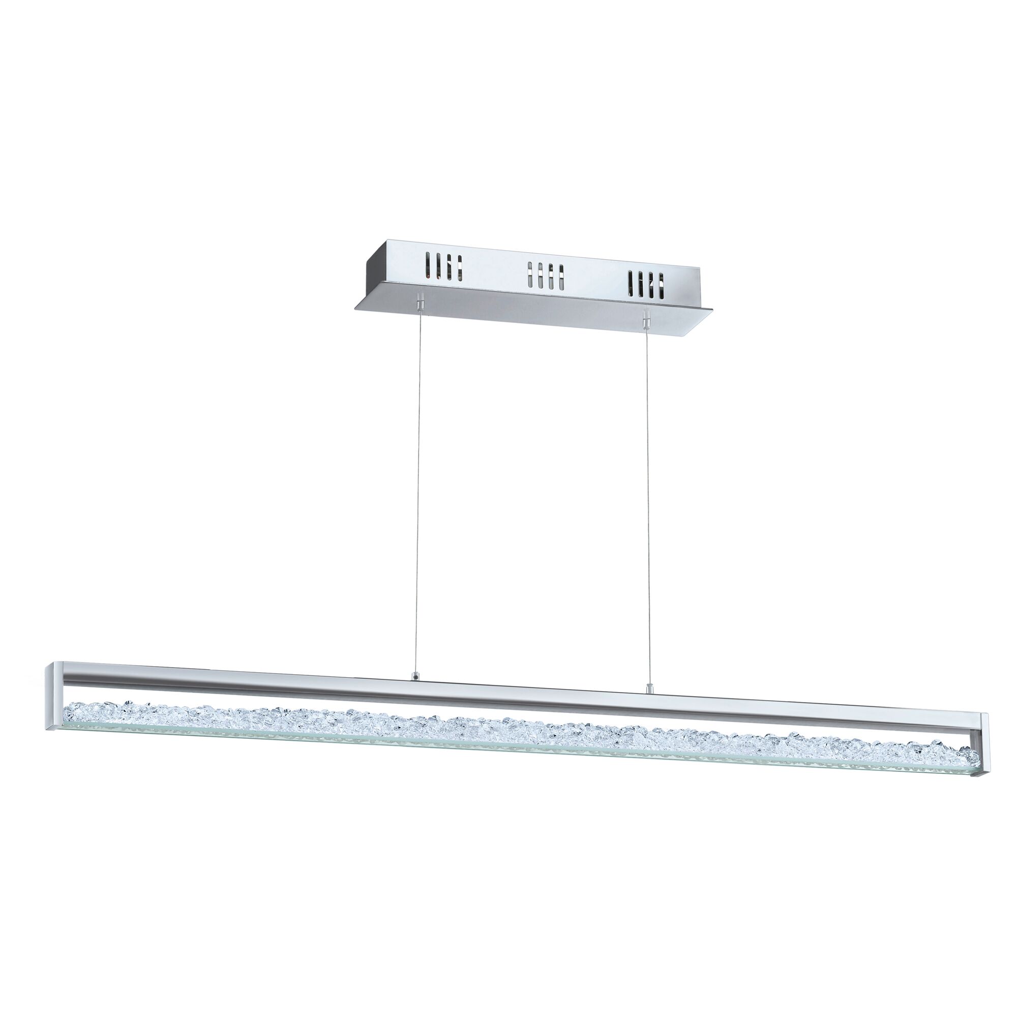 Moderne LED-Hängeleuchte "Cardito" aus Chrom und Glas