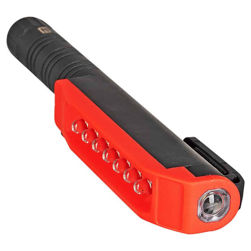 Schwarze und rote Stift-Arbeitsleuchte mit 8 LEDs