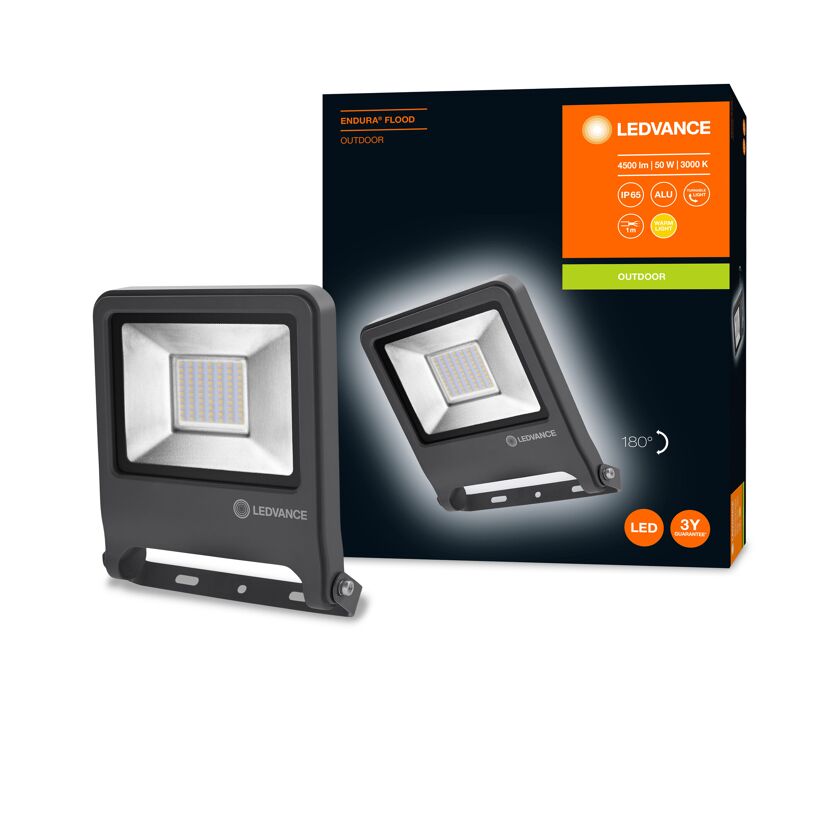 Arbeitsleuchte 'Endura Flood' grau 4500 lm, IP 65