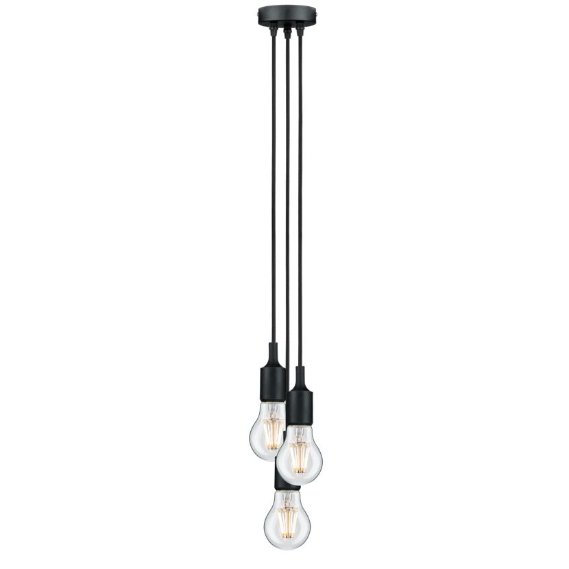 Pendelleuchte 'Neordic Ketil' E27 3 x 20 W Schwarz