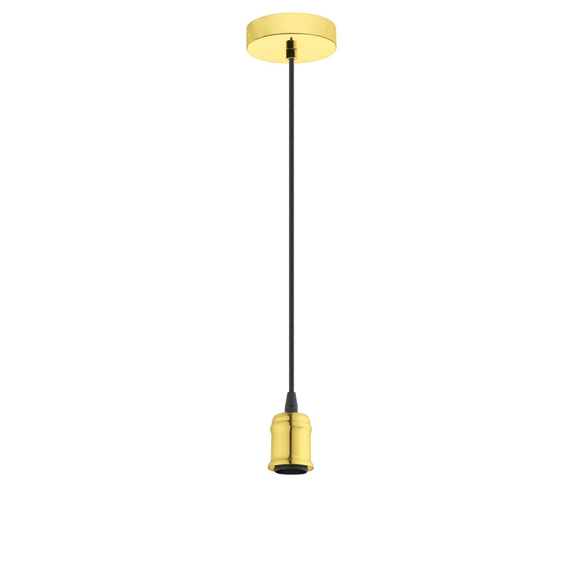 Goldene Pendelleuchte Yorth mit schwarzem Kabel