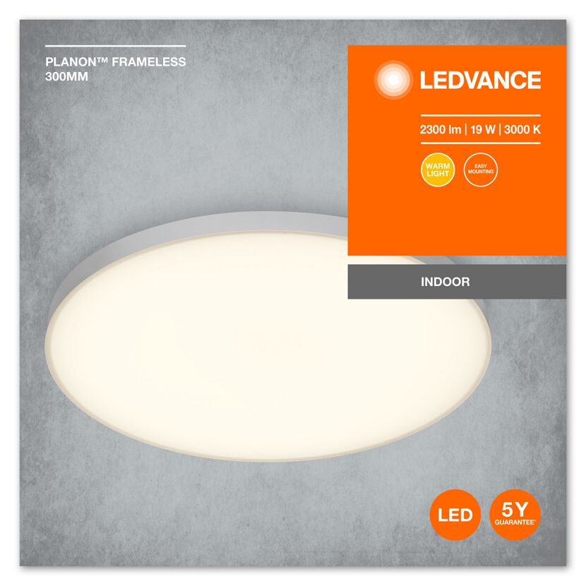 Anbauleuchte 'Planon™ Frameless' weiß Ø 30 cm 1600 lm