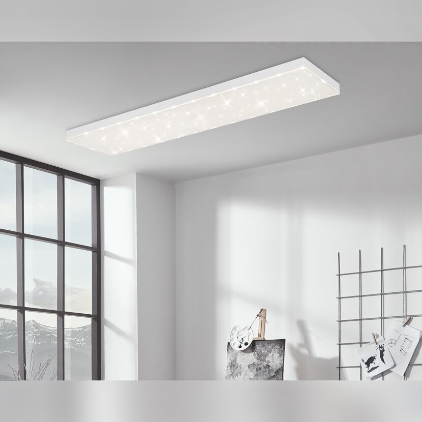 LED-Panelleuchte 'Frameless' mit Sterneneffekt 2400 lm 104,5 x 29,8 cm