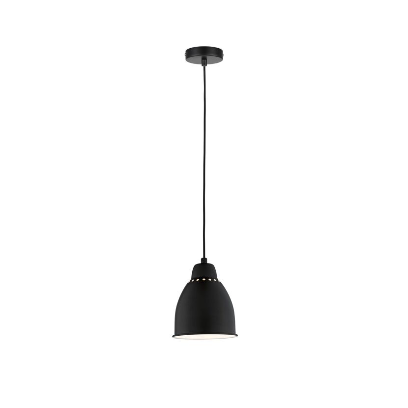 Schwarze Hängelampe mit goldenen Punkten