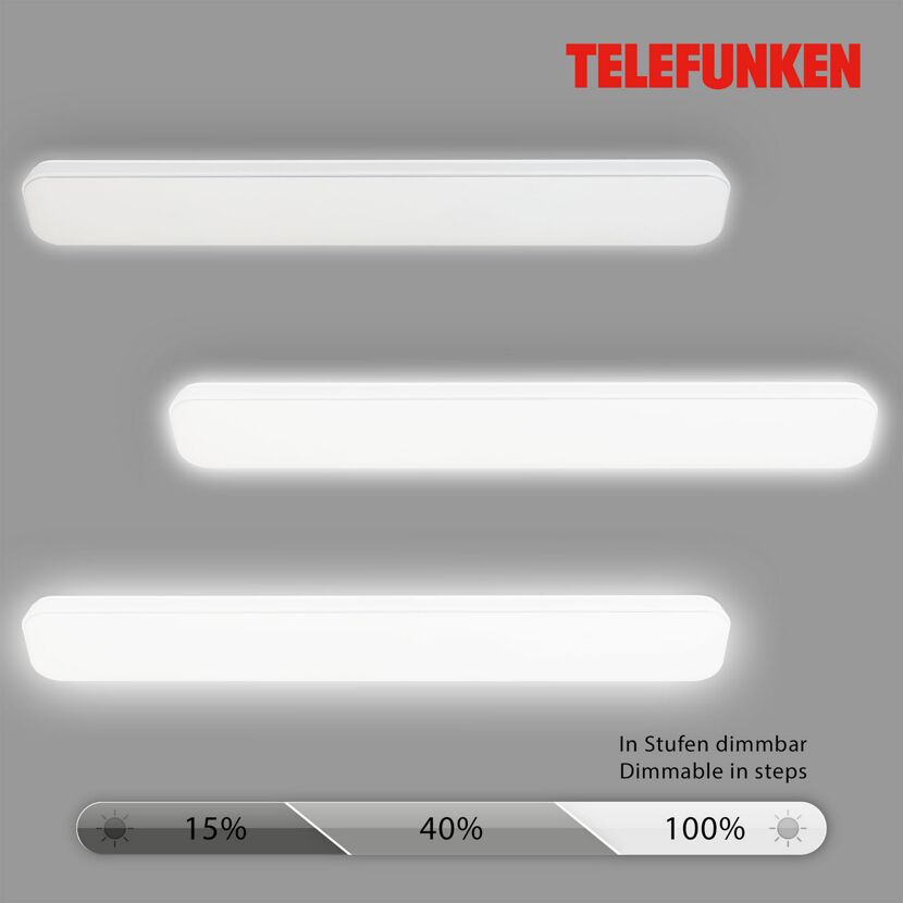 LED-Deckenleuchte 'KISTA' weiß 49 W 115,5 x 18,5 x 5,5 cm