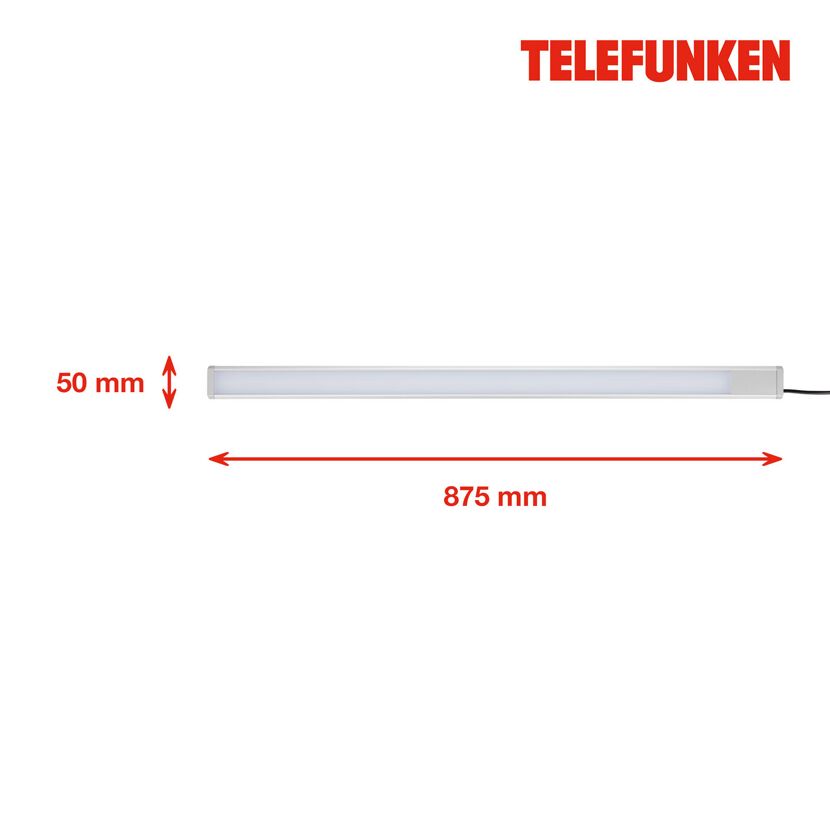 LED-Unterbauleuchte 'UTO' silbern 14 W 87, 5 x 5 x 1,5 cm