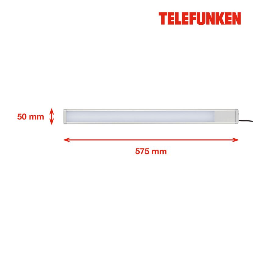 LED-Unterbauleuchte 'UTO' silbern 10 W 57,5 x 5 x 1,5 cm