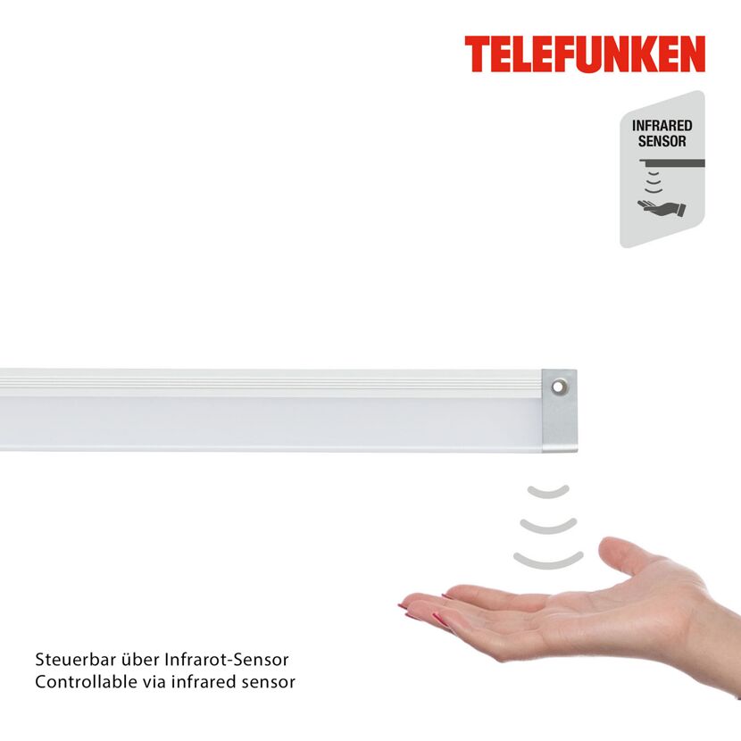 LED-Unterbauleuchte 'HADIT' silbern 9 W 80 x 3,5 x 1 cm
