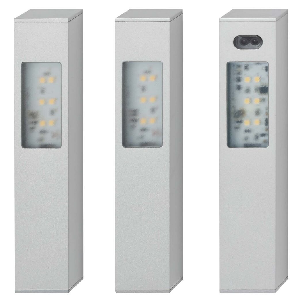 Drei LED Unterbauleuchten alu, 16cm, 180lm