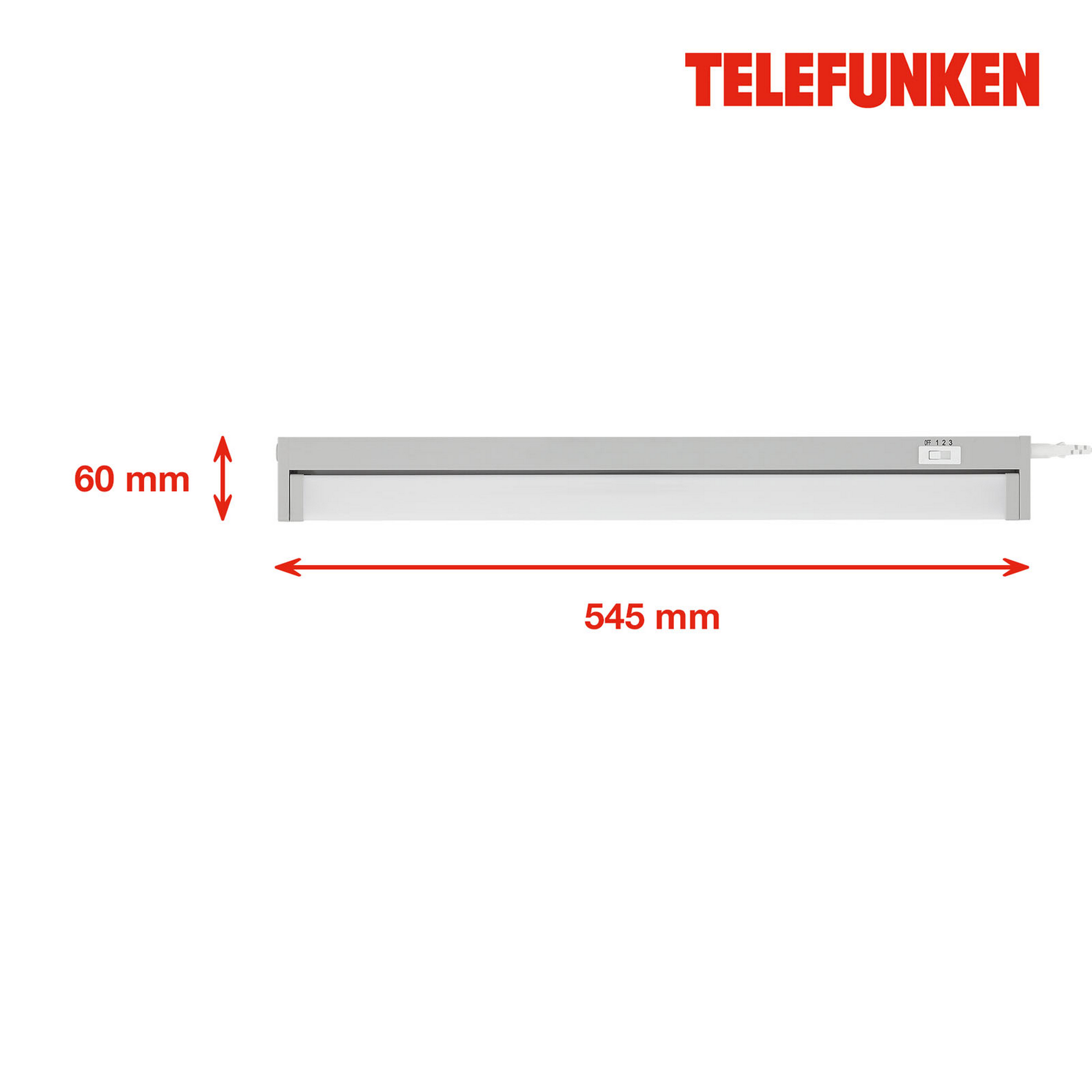 LED-Unterbauleuchte 'KRONOS' grau 6,5 W 80 x 3,5 x 1 cm + product picture