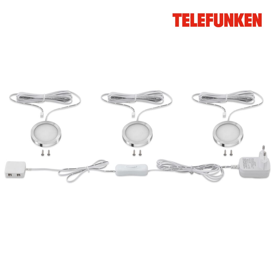 LED-Unterbauleuchtenset 'Dionysos' 1,8 W 510 lm warmweiß Ø 6 cm 3 Stück