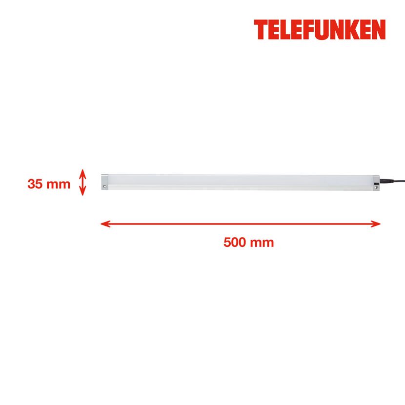 LED-Unterbauleuchte 'HADIT' silbern 7 W 50 x 3 x 1 cm
