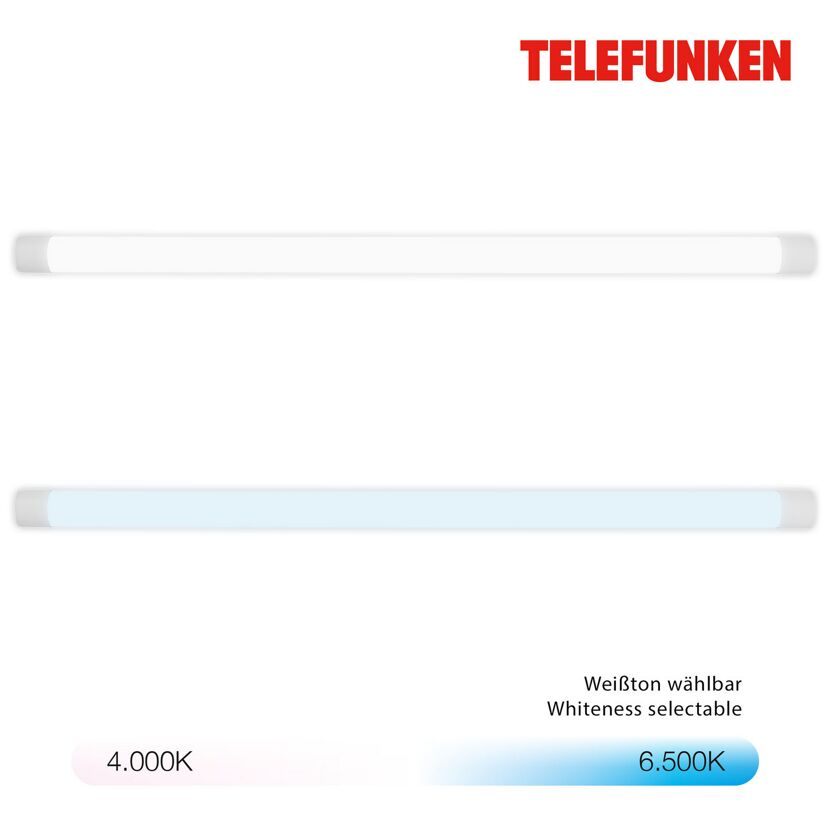 LED-Feuchtraumleuchte 'BASTET' weiß 18 W 120 x 7 x 2,5 cm