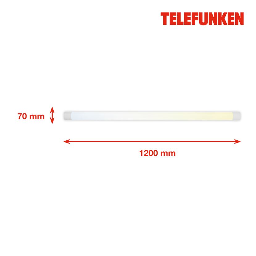 LED-Feuchtraumleuchte 'BASTET' weiß 18 W 120 x 7 x 2,5 cm