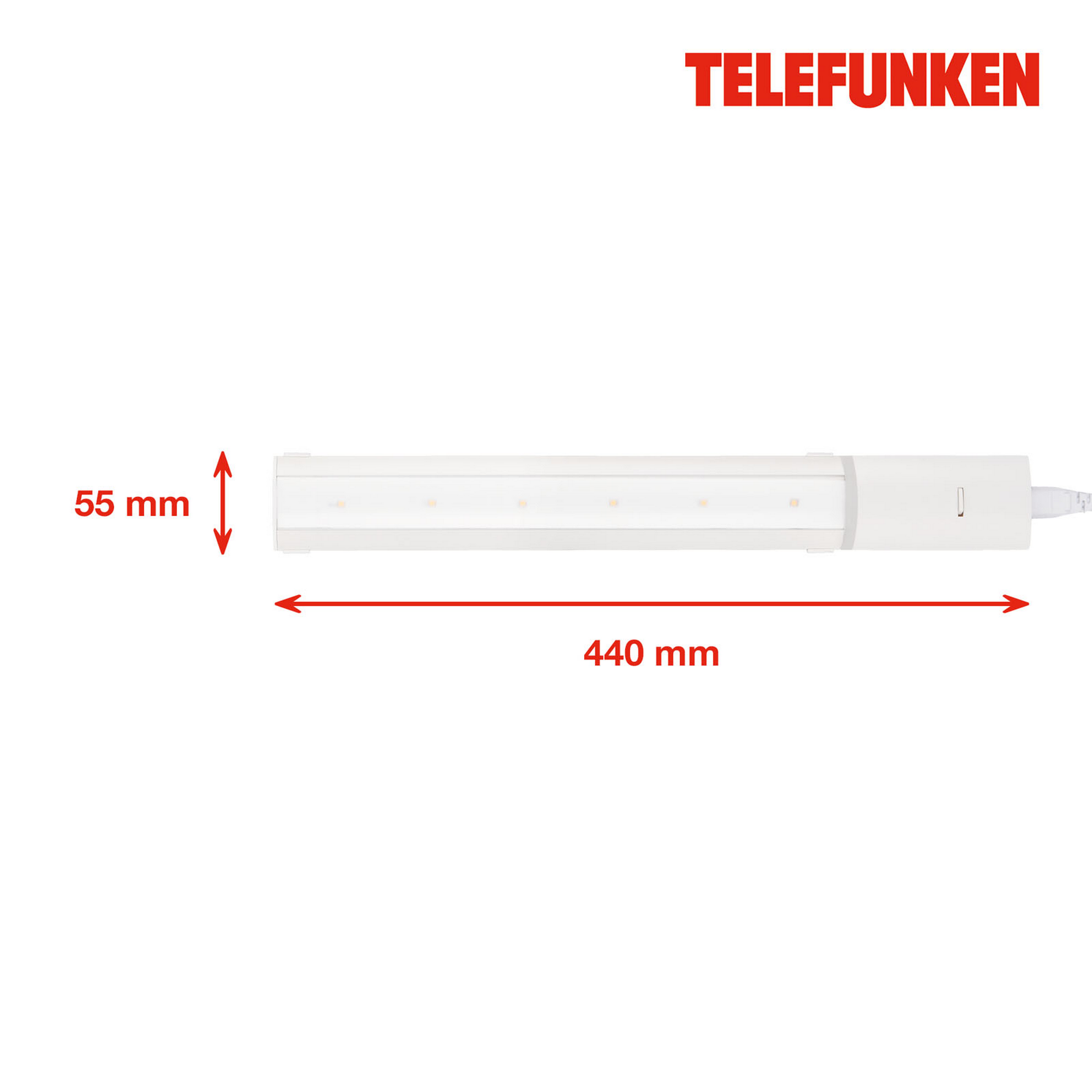 LED-Unterbauleuchte 'SETH' weiß 6,5 W 44 x 5,5 x 2,5 cm + product picture