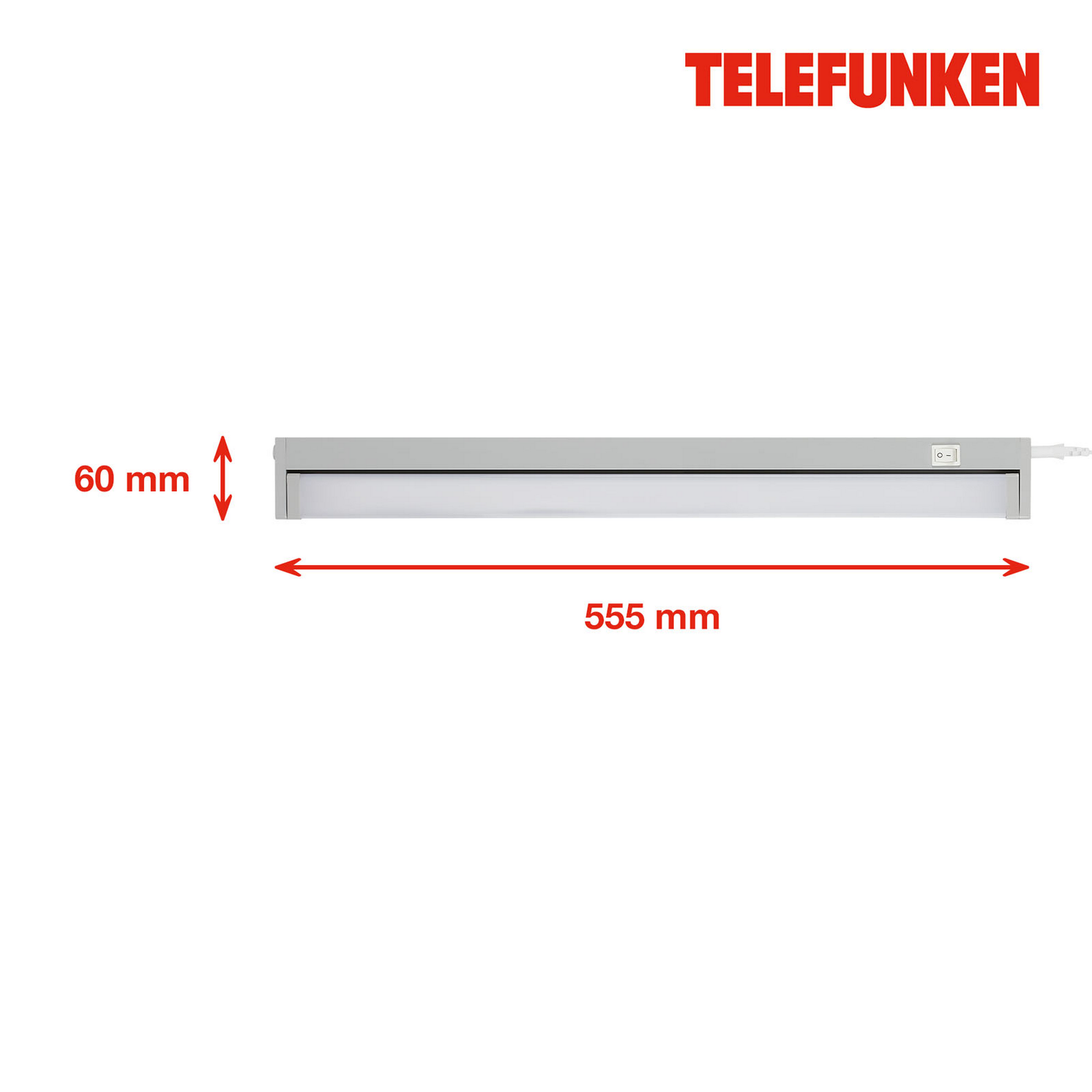 LED-Unterbauleuchte 'NUIT' grau 10 W 55,5 x 6 x 2,5 cm + product picture