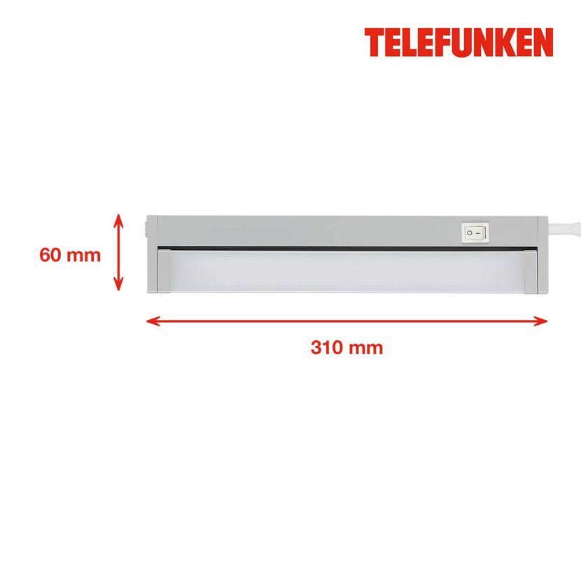 LED-Unterbauleuchte 'NUIT' grau 5,5 W 31 x 6 x 2,5 cm