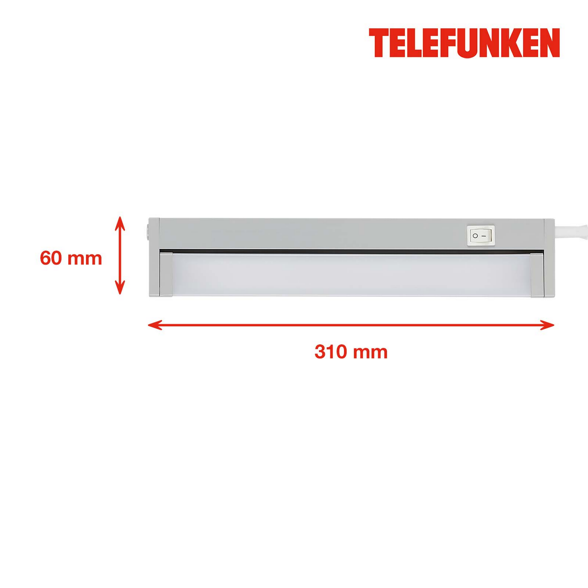 LED-Unterbauleuchte 'NUIT' grau 5,5 W 31 x 6 x 2,5 cm + product picture