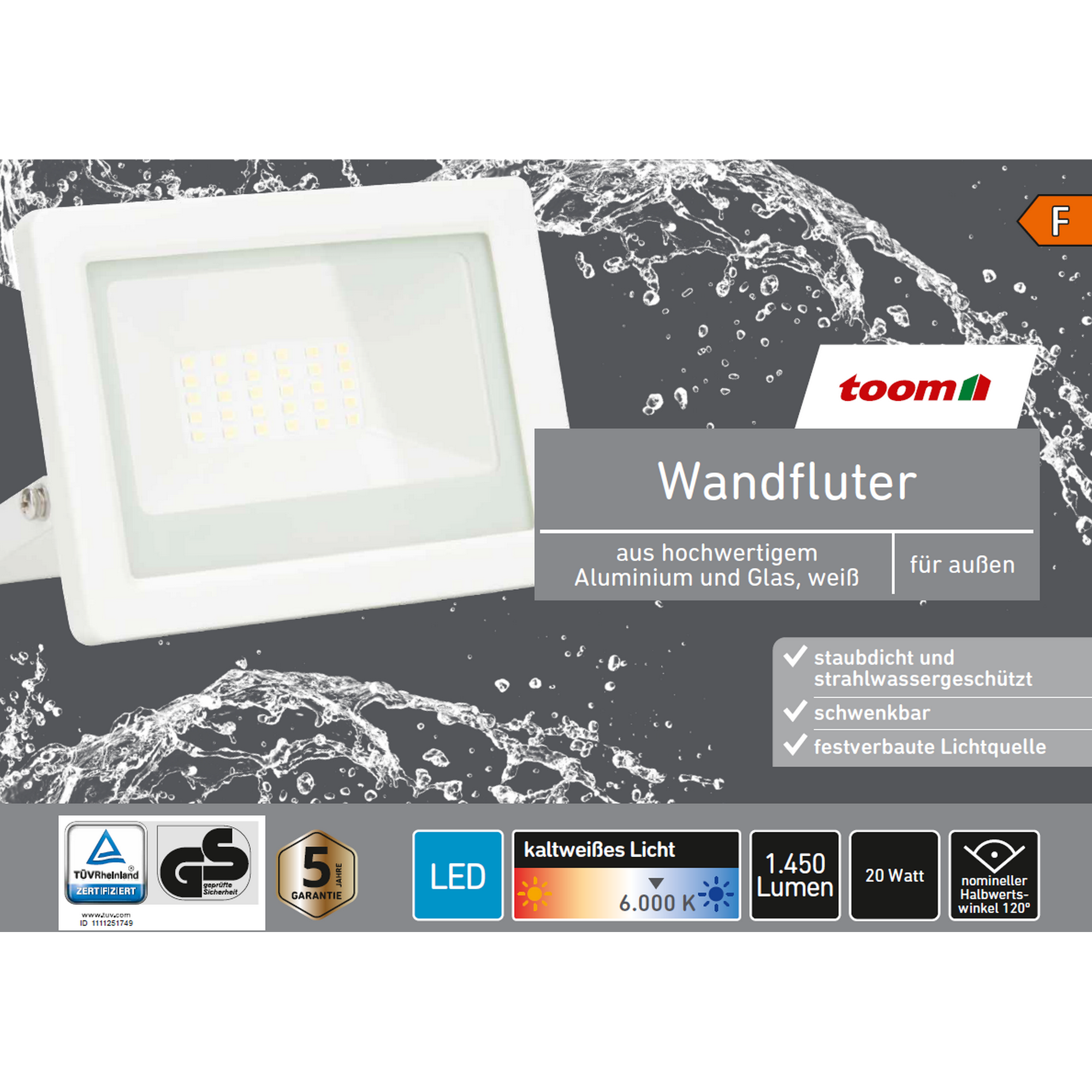 LED-Wandfluter weiß 20 W 1450 lm + product picture