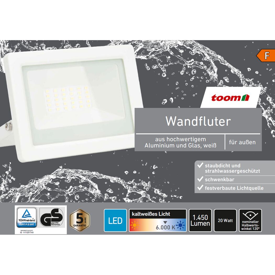 LED-Außenwandstrahler 1450 lm tageslichtweiß IP 65 13,4 x 9,8 cm