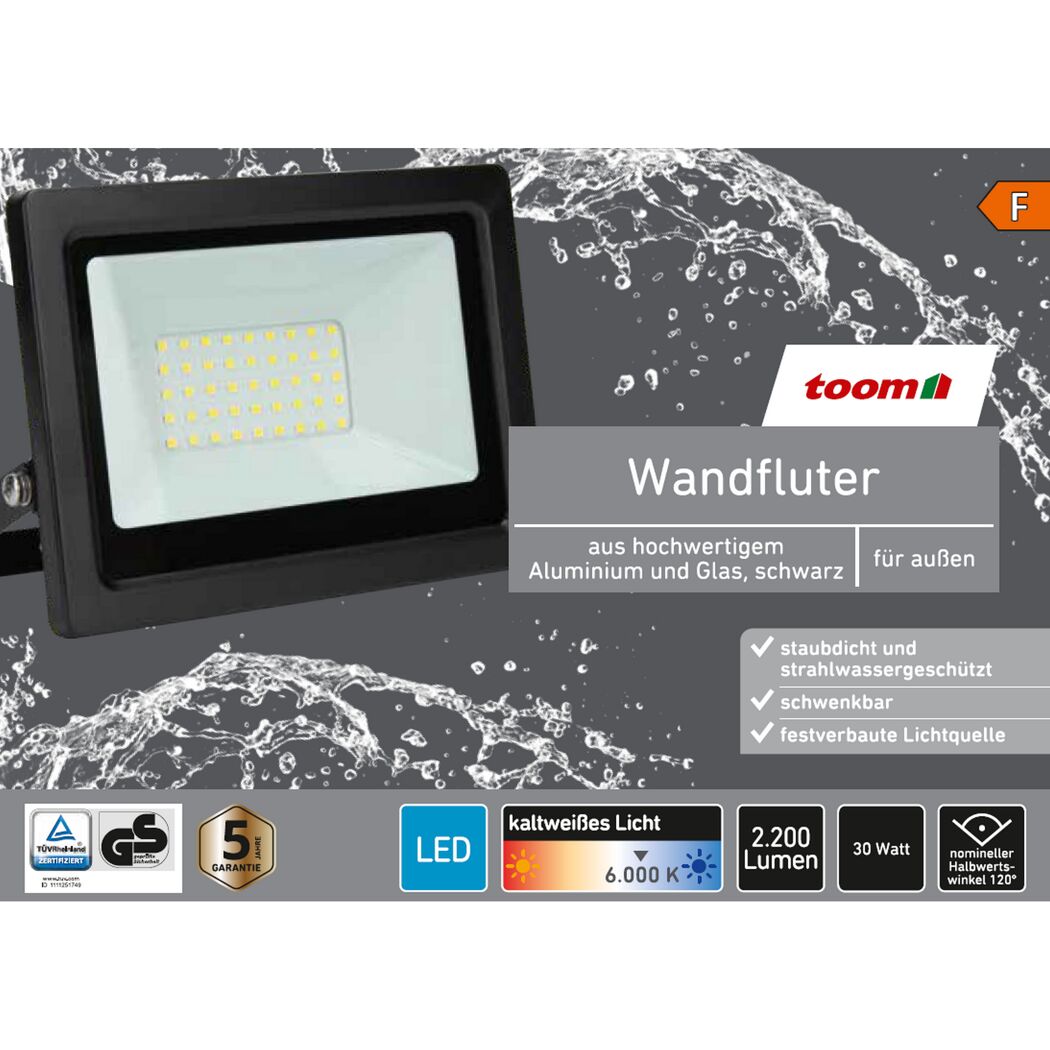LED-Außenwandstrahler 2200 lm tageslichtweiß IP 65 17,3 x 12,6 cm