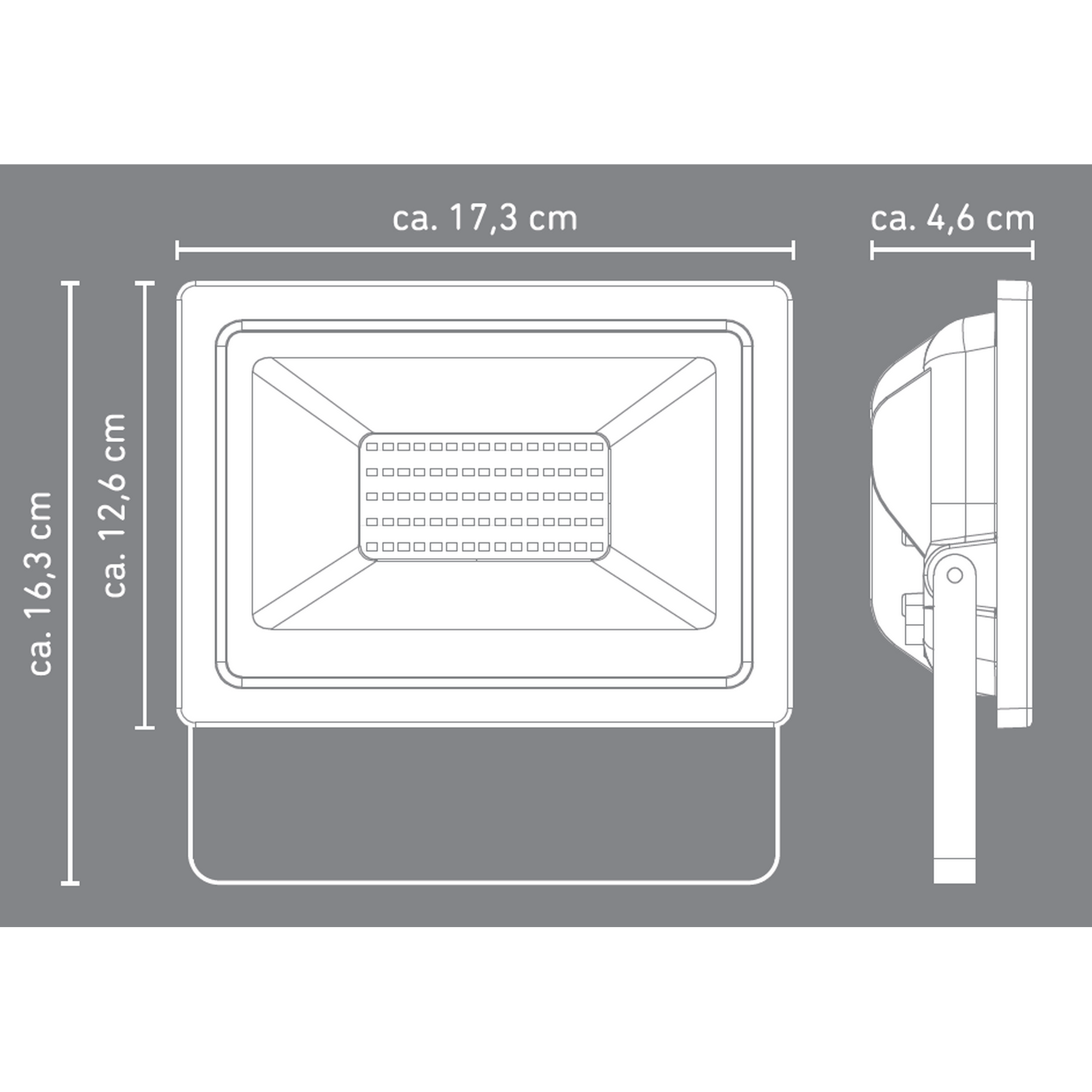 LED-Wandfluter schwarz 50 W 3800 lm