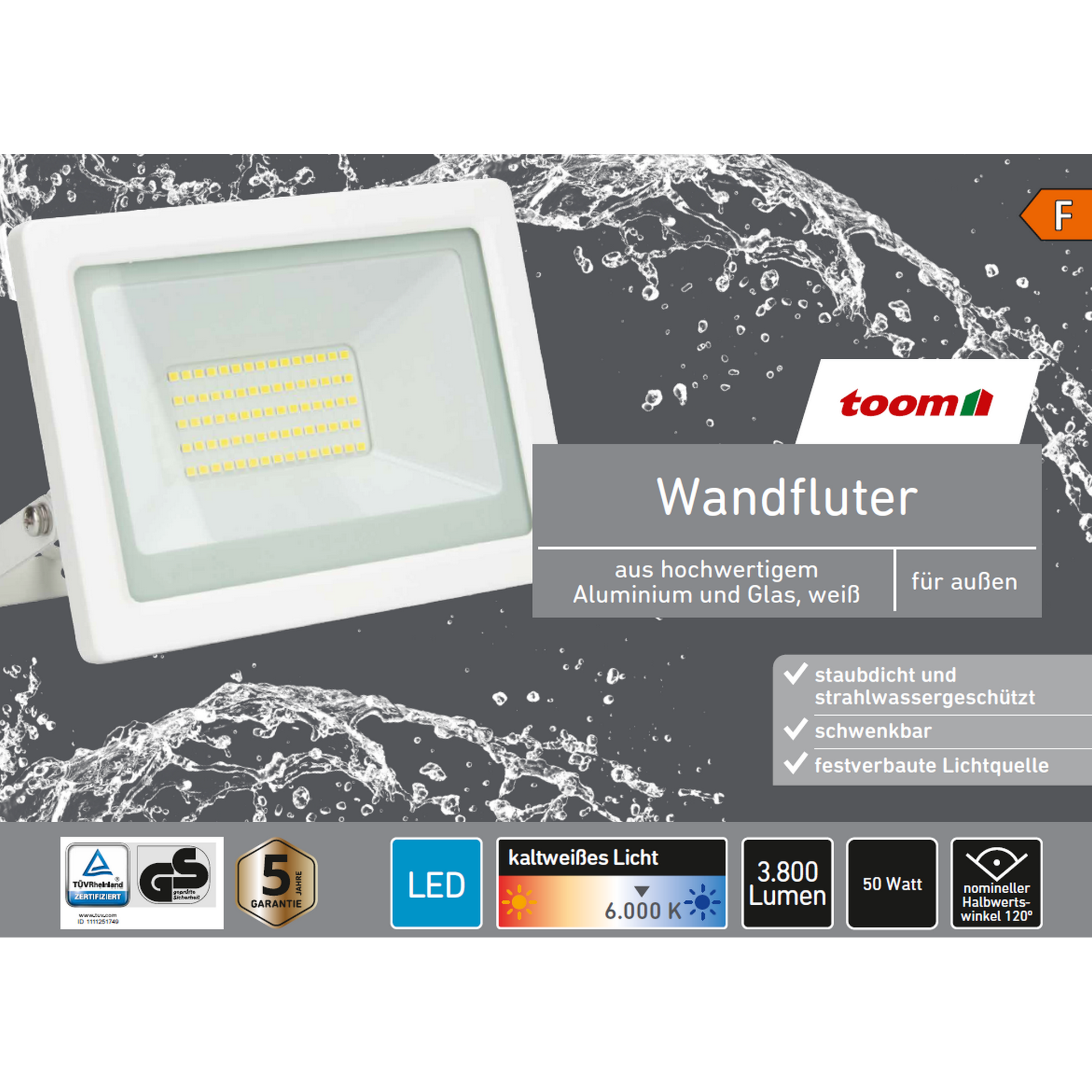 LED-Wandfluter weiß 50 W 3800 lm + product picture