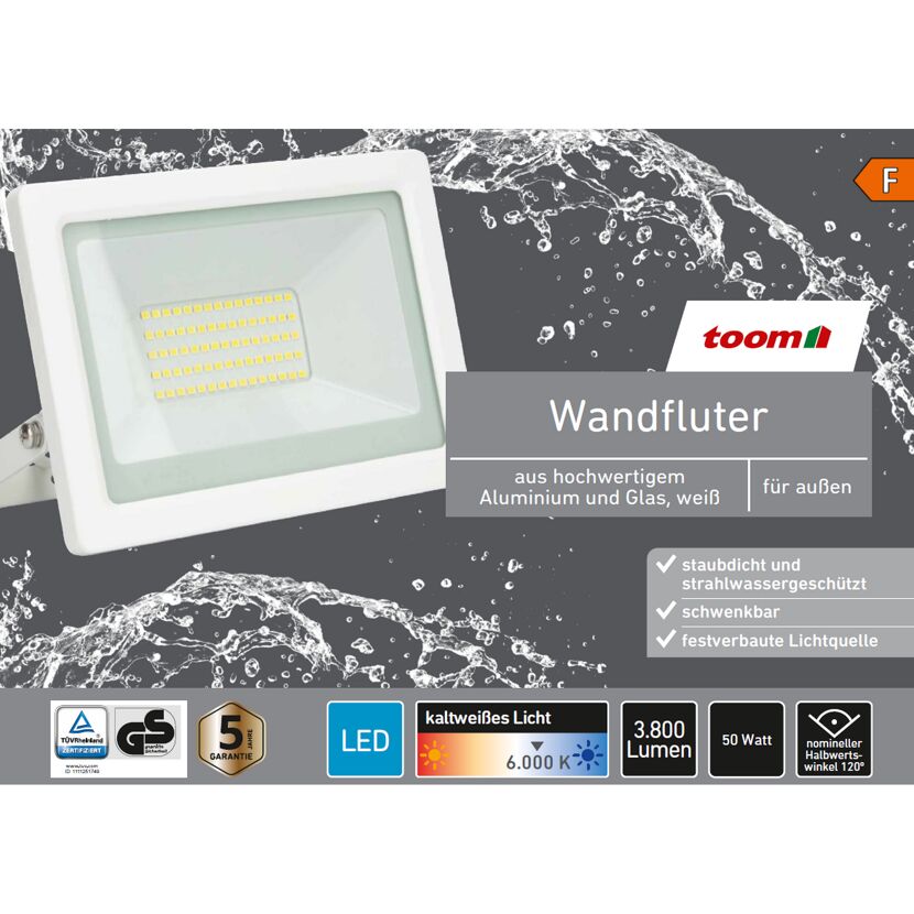 Weißer LED-Wandfluter von Toom