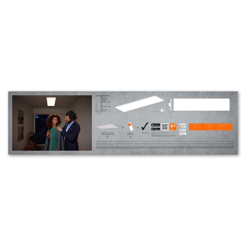 LED-Panelleuchte 'Planon' weiß 120 x 30 cm 3400 lm