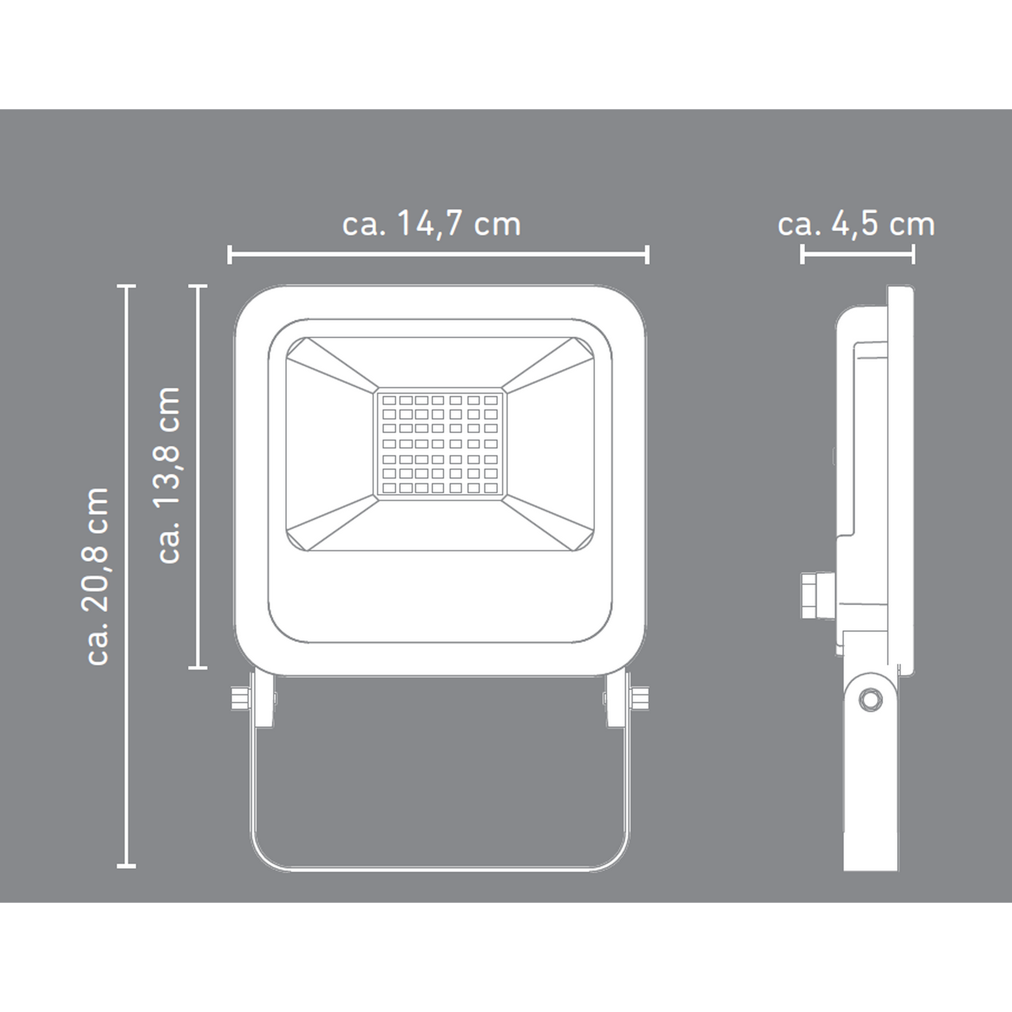 LED-Wandfluter schwarz 14,7 x 13,8 cm 24 W 1800 lm