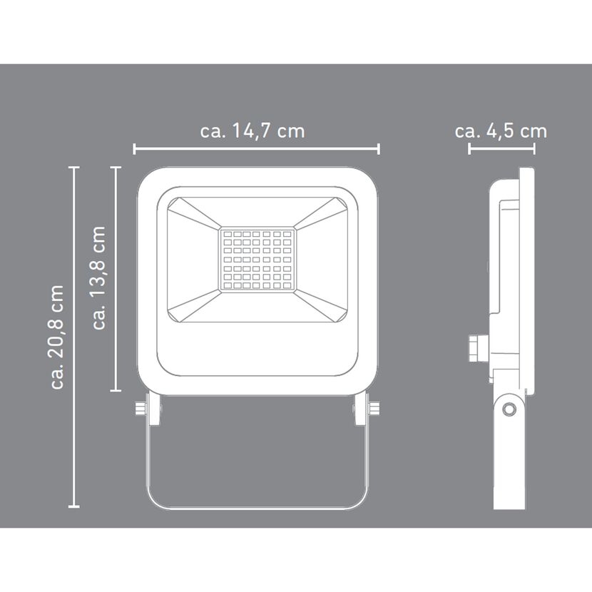 LED-Wandfluter schwarz 14,7 x 13,8 cm 24 W 1800 lm