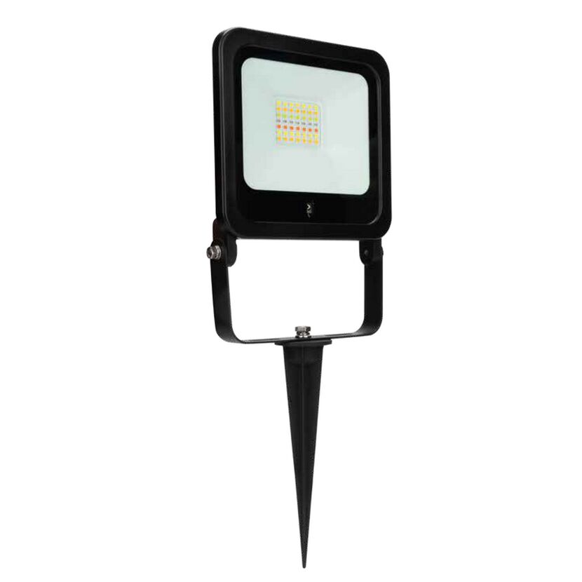 LED-Wandfluter schwarz mit Erdspieß 14,7 x 13,8 cm 24 W 1800 lm