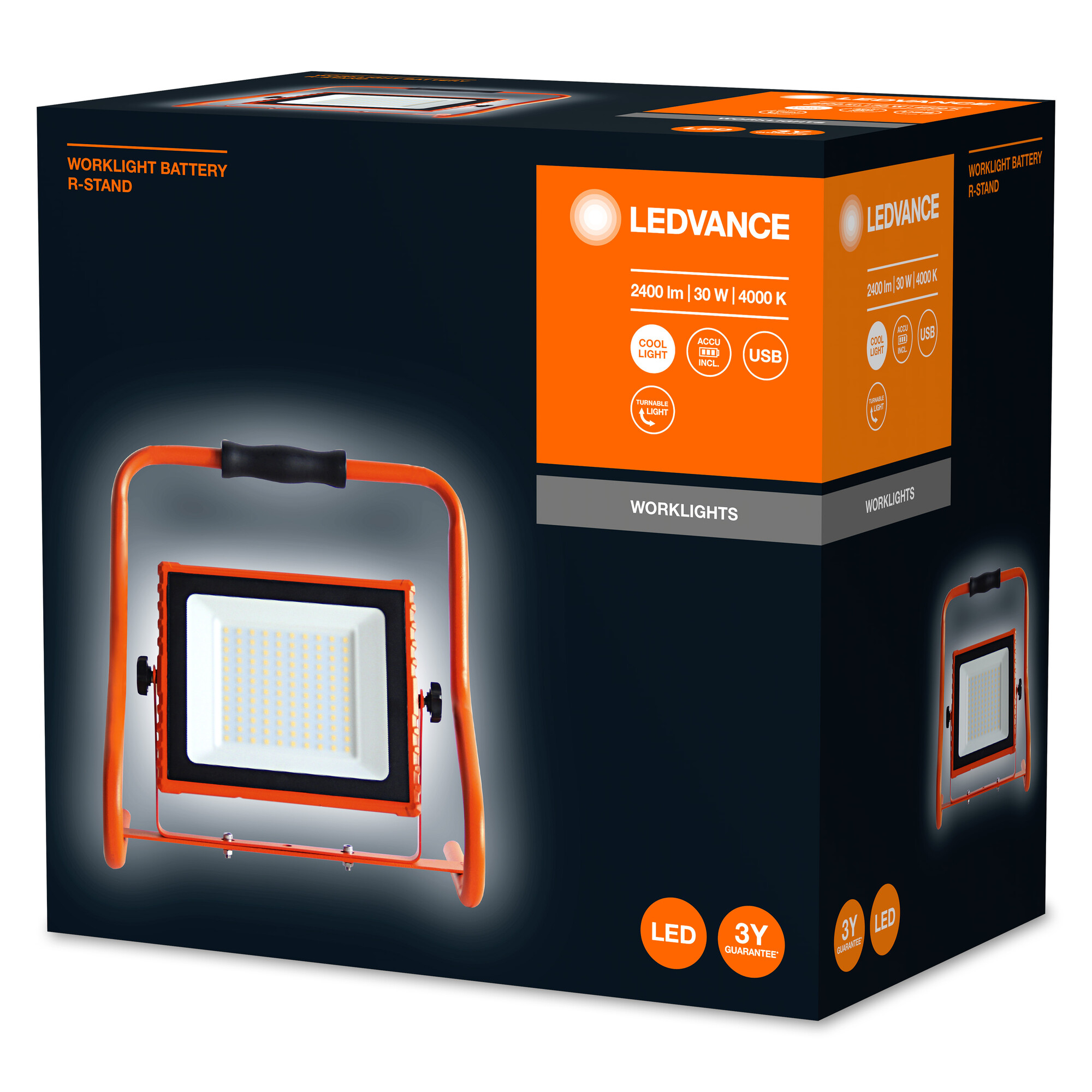 LED-Baustrahler 'Worklights' orange 2400 lm IP 44 + product picture