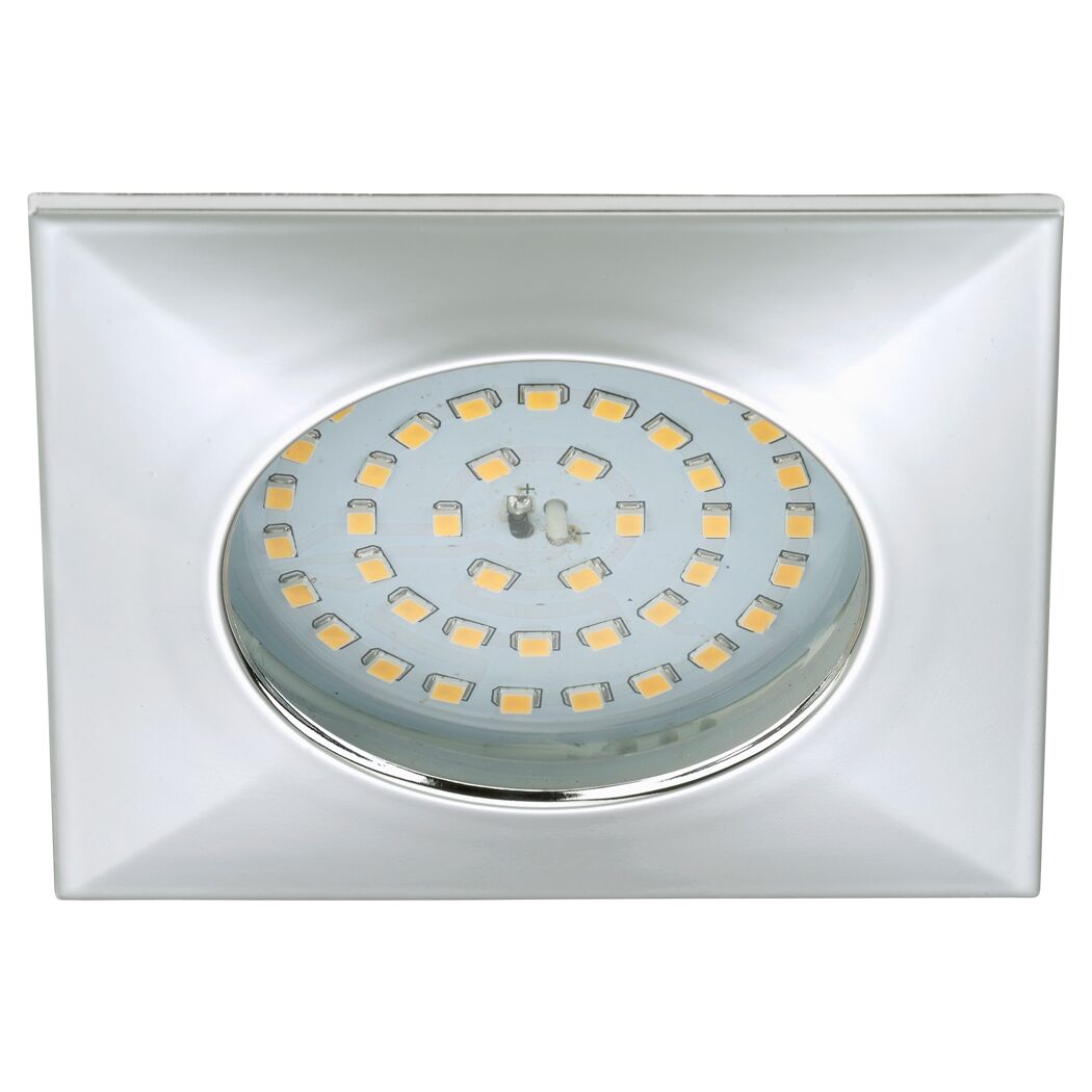 Eckige LED-Einbauleuchte, Nickel