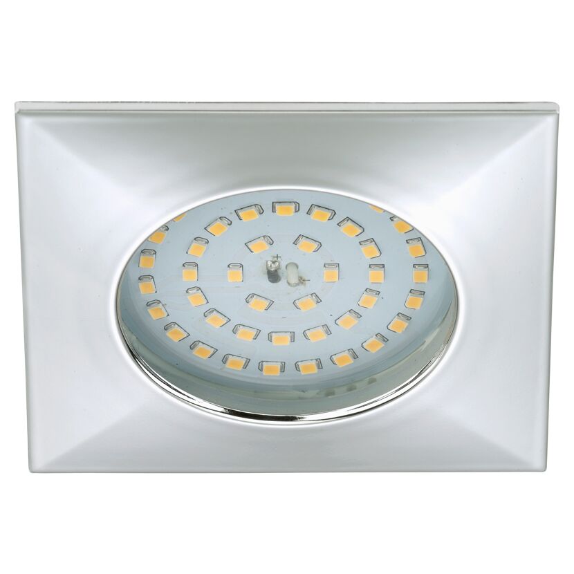 Eckige LED-Einbauleuchte, Nickel