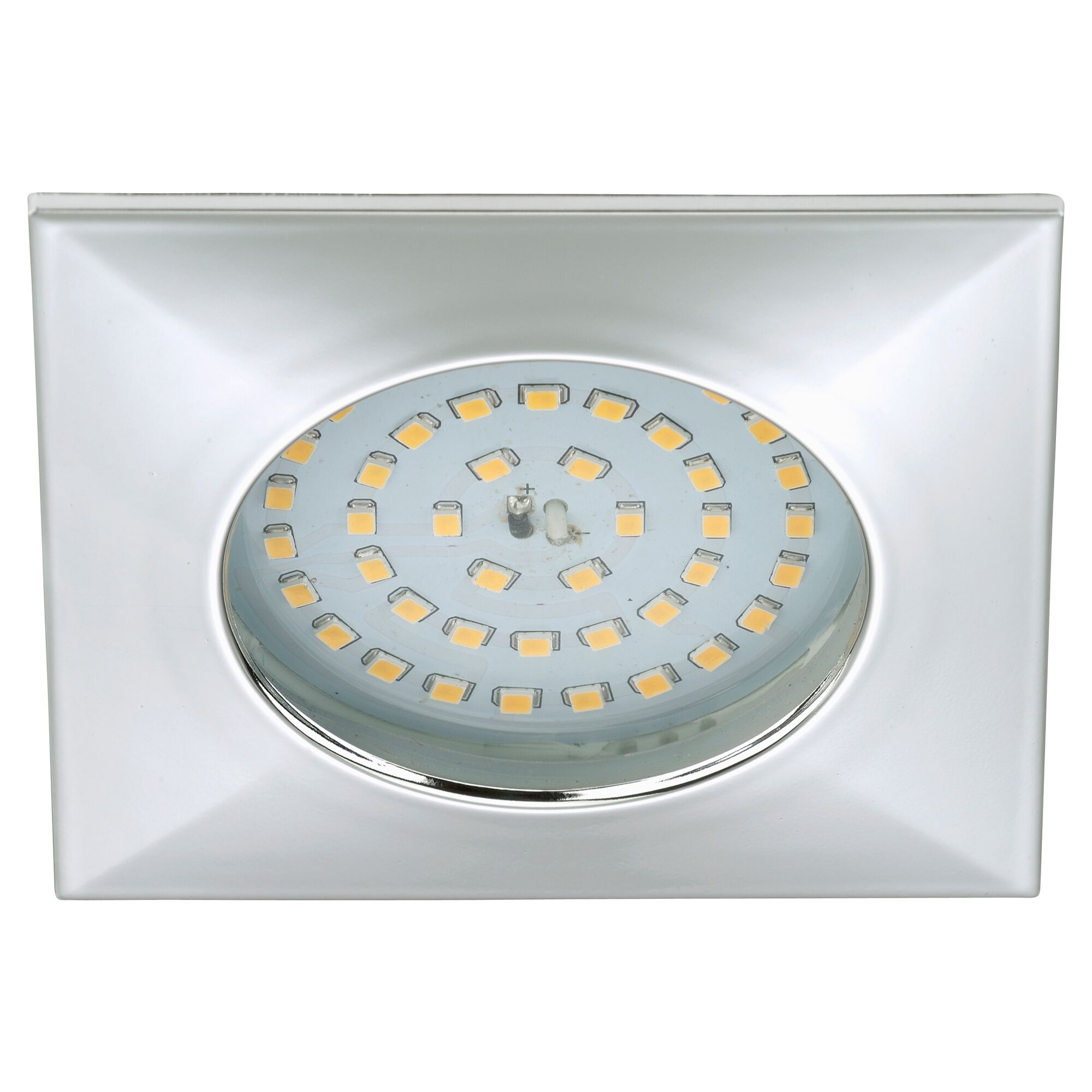 Eckige LED-Einbauleuchte, Nickel
