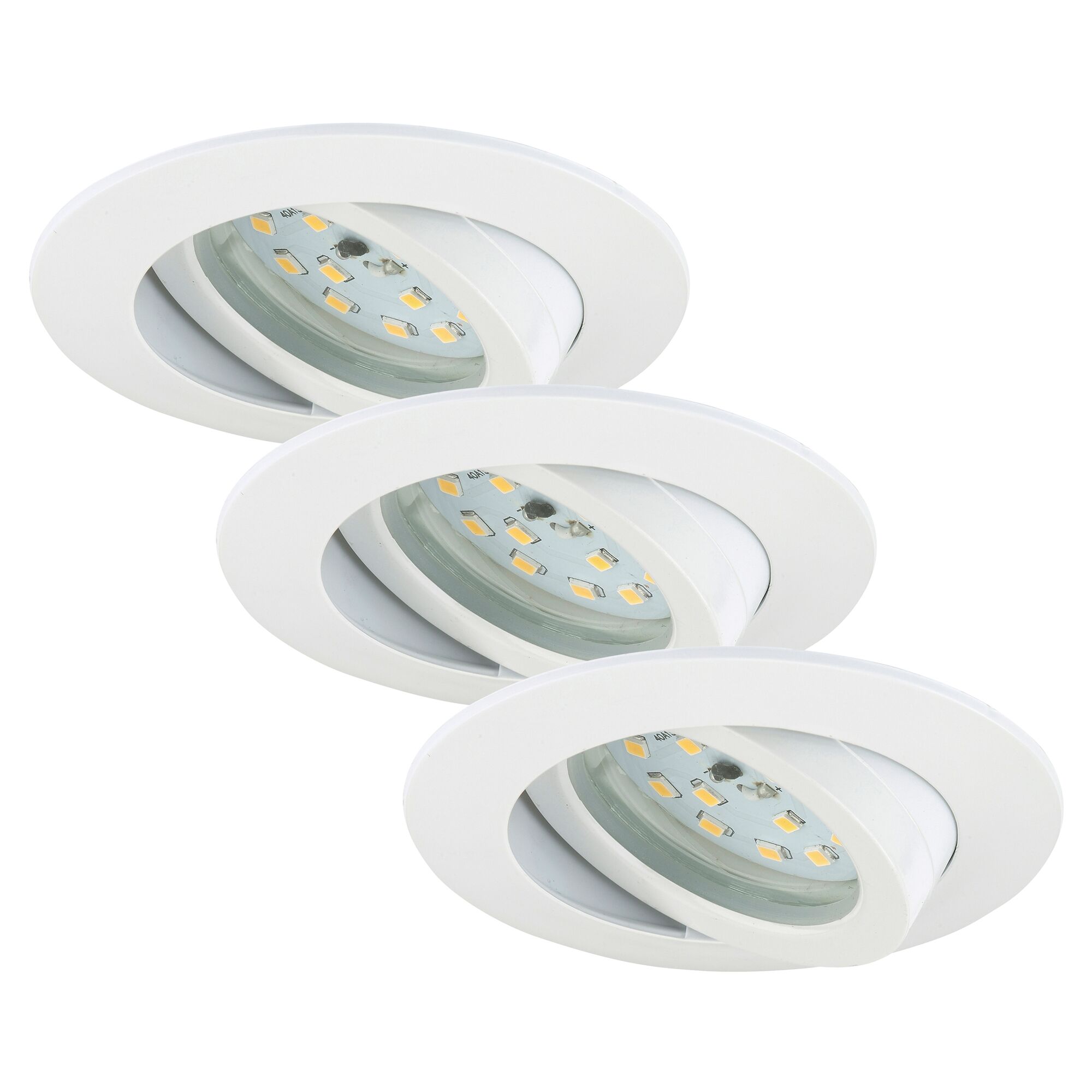Drei weiße LED Einbauleuchten