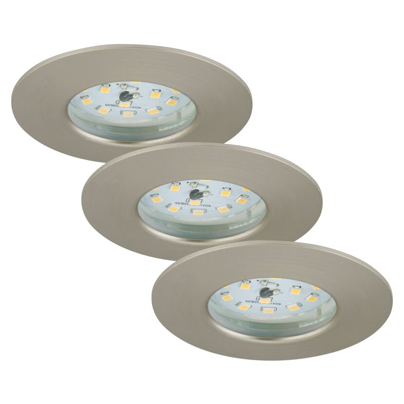 Drei runde LED Einbauleuchten