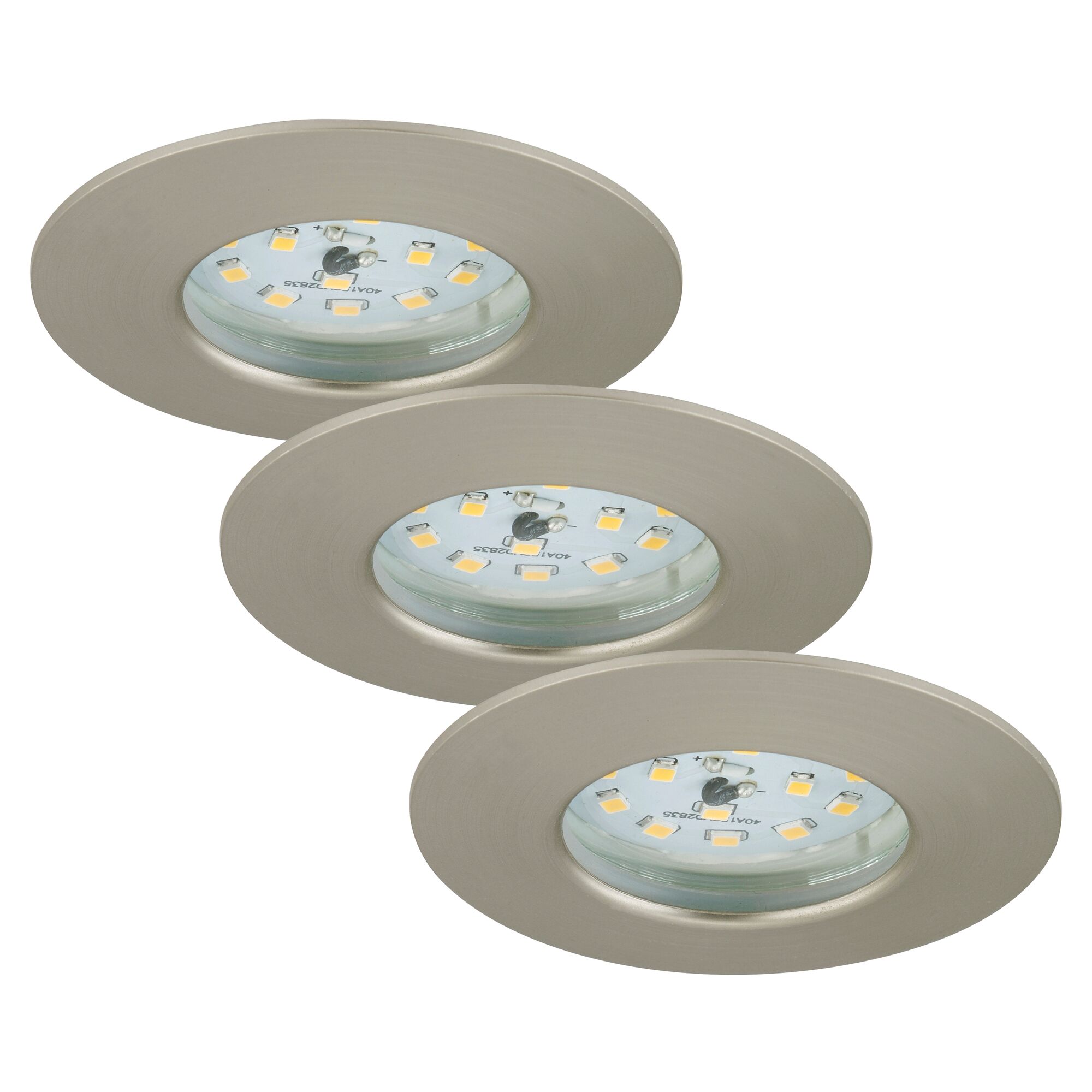 Drei runde LED Einbauleuchten