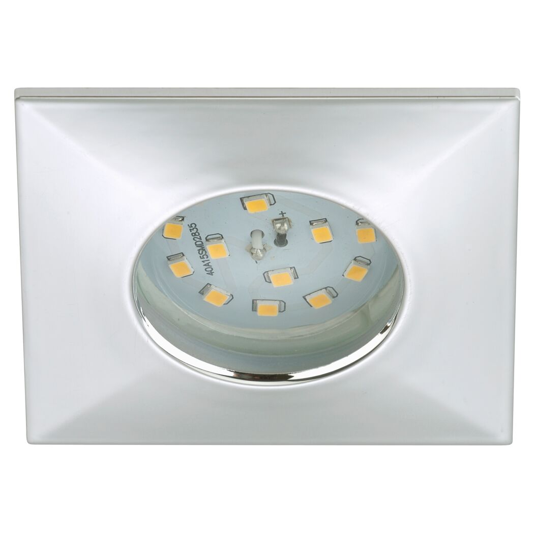 Silberfarbene LED Einbauleuchte, quadratisch